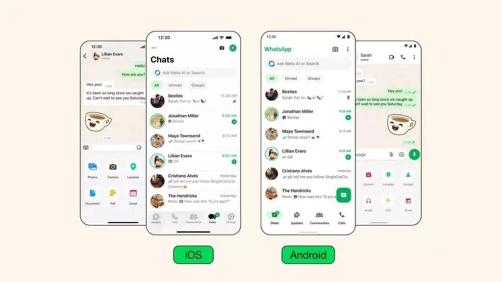 whatsapp novo design ios android