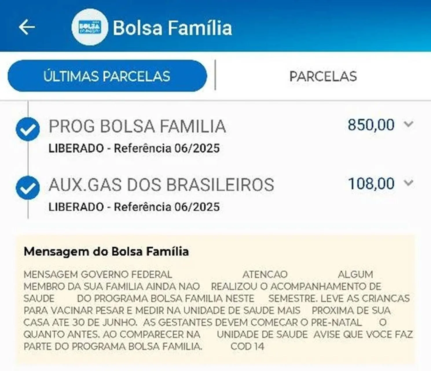 Pente-fino do Bolsa Família de Junho bolsa família aviso aplicativo