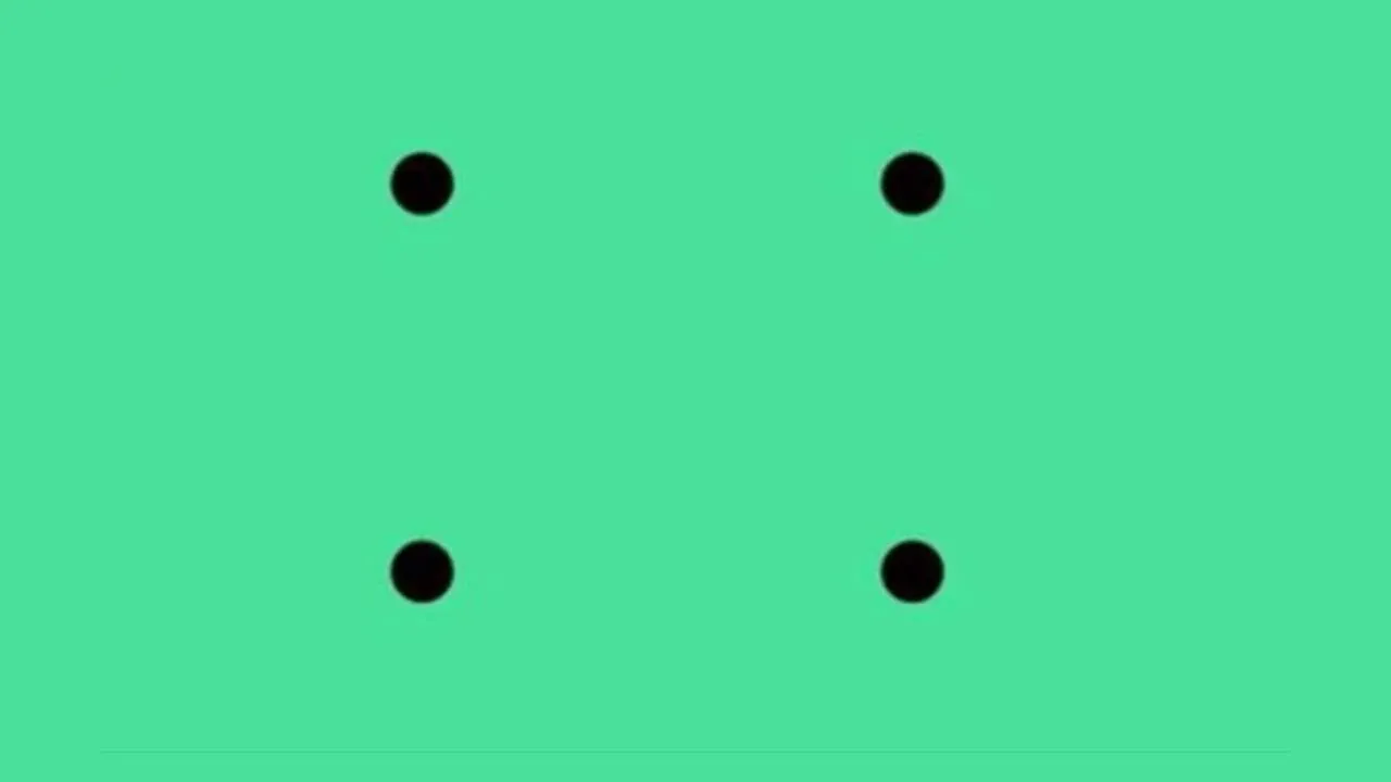 Desafio visual conecte os pontos com apenas 3 linhas Quebra-cabeça visual teste desafio 4 pontos tres linhas