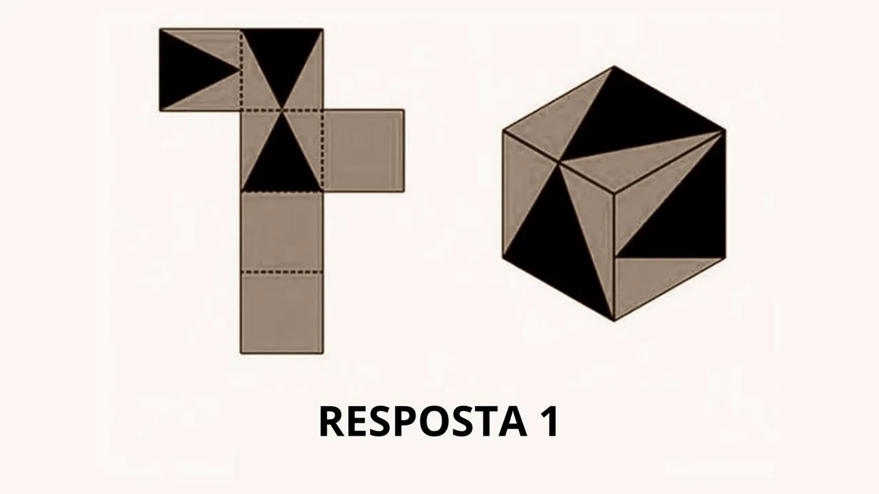 Quebra-cabeça visual: qual figura monta o cubo? quebra cabeça desafio teste cubo resposta 2