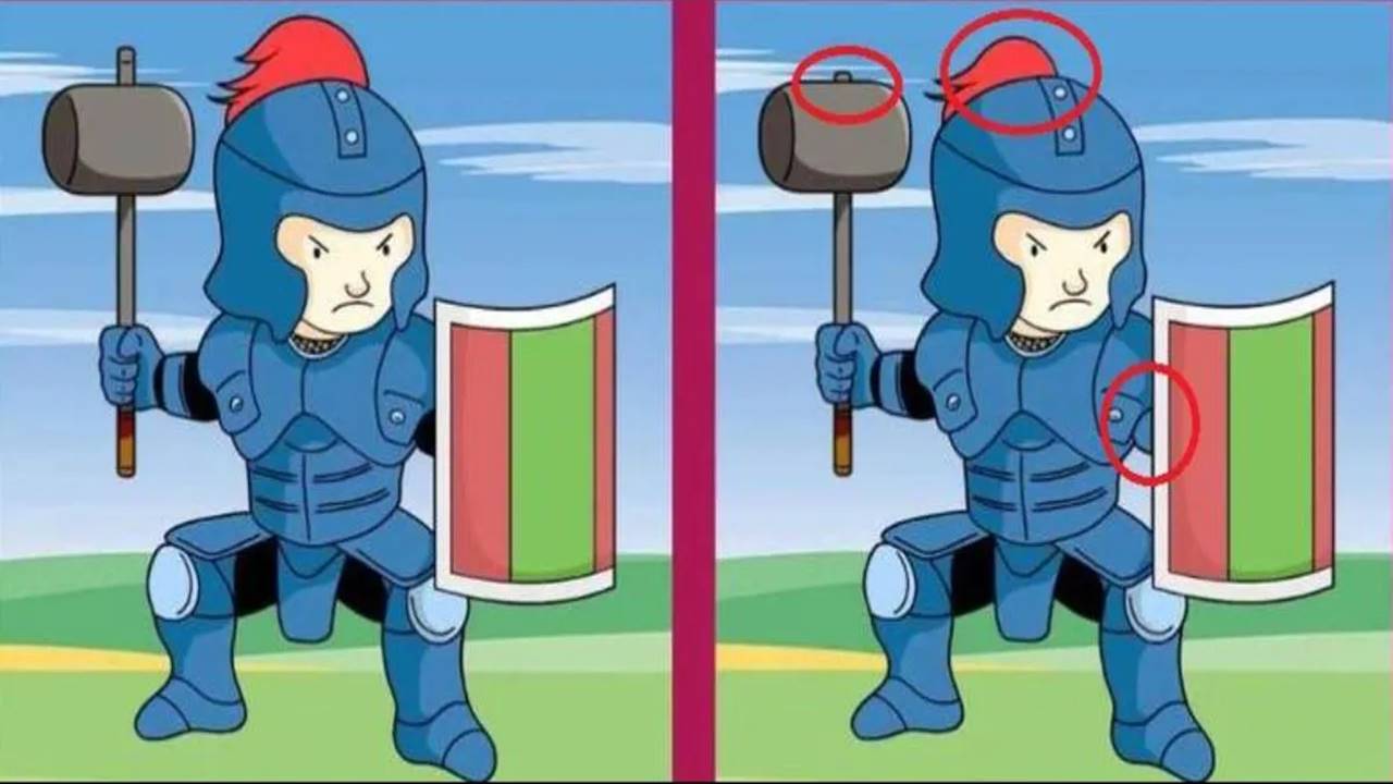 Teste visual do soldado: encontre 3 erros em 15 segundos teste visual soldado visão de águia 453